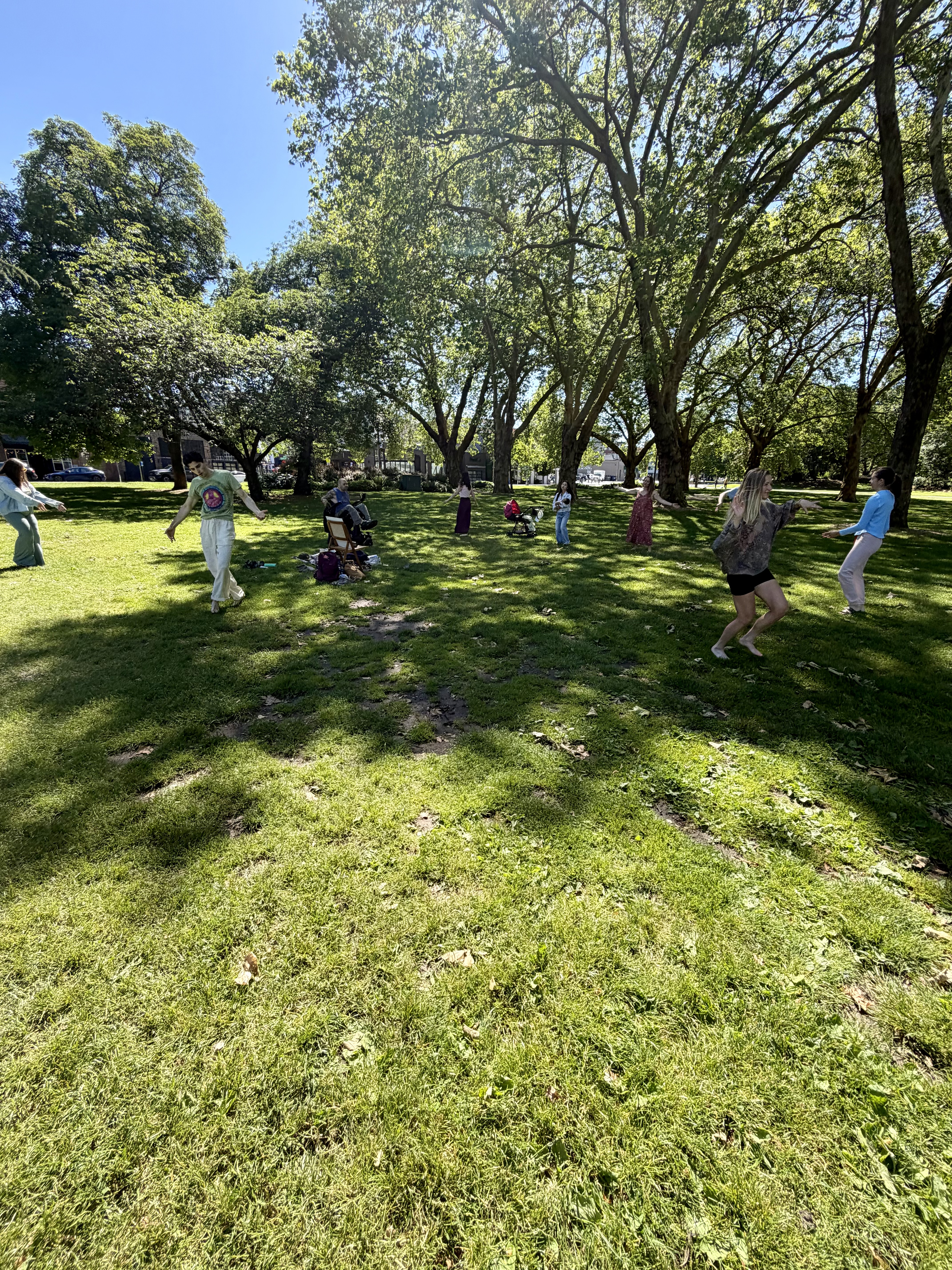 People dancing and shaking at a Wake and Shake event